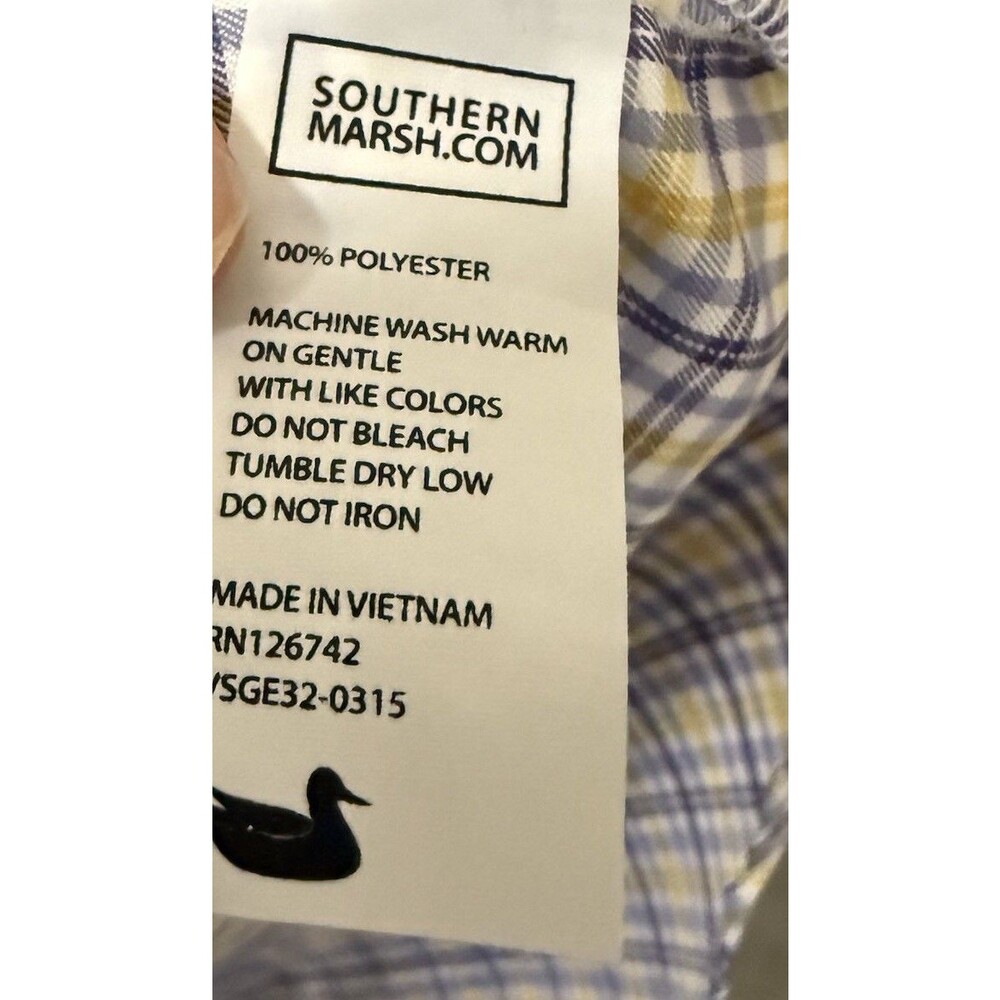 Southern Marsh Men Shirt XL Fieldtec Fishing Outdoor Vented Button Yellow Purple - Picture 6 of 6
